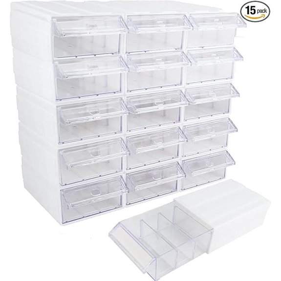 15-Piece Plastic Stackable Storage & Dividers Set