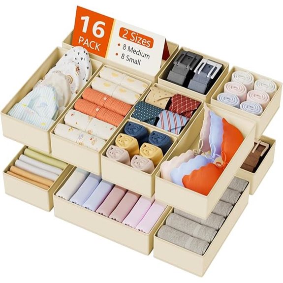 DIMJ 16-Pack Drawer Organizer for Closet Storage