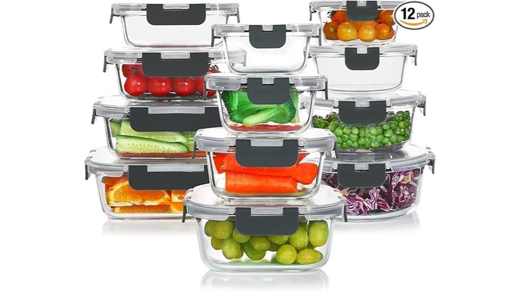 24 piece glass storage set