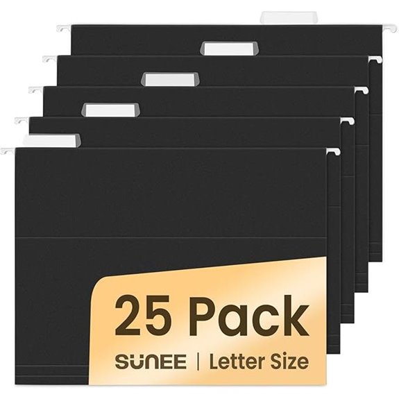 SUNEE 25 Pack Hanging File Folders for Office & Home