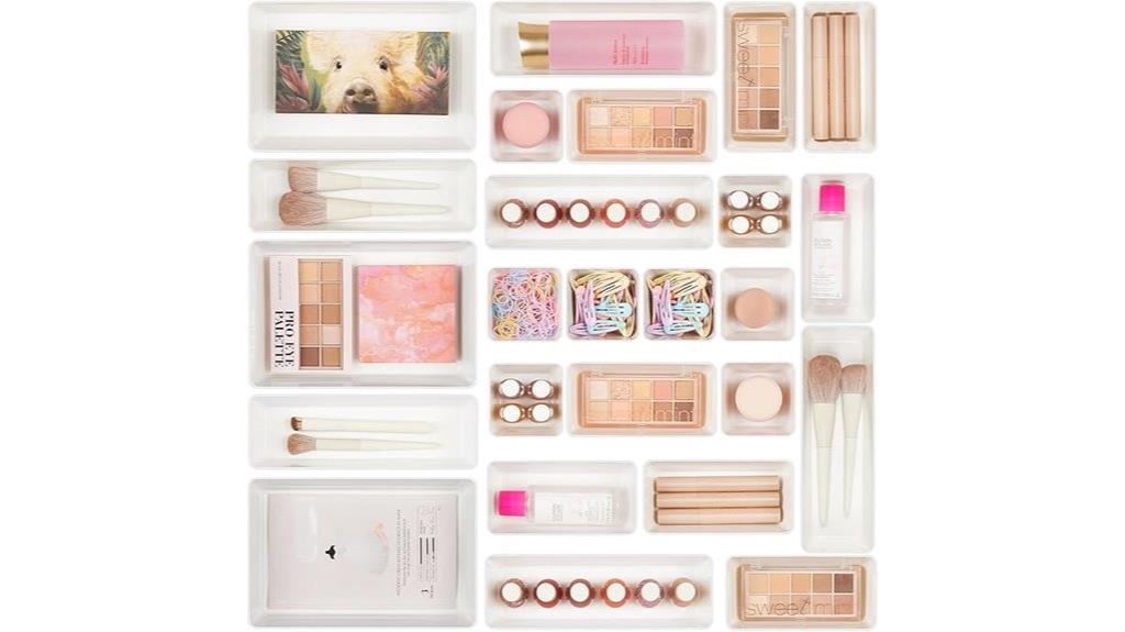 25 piece plastic drawer organizers