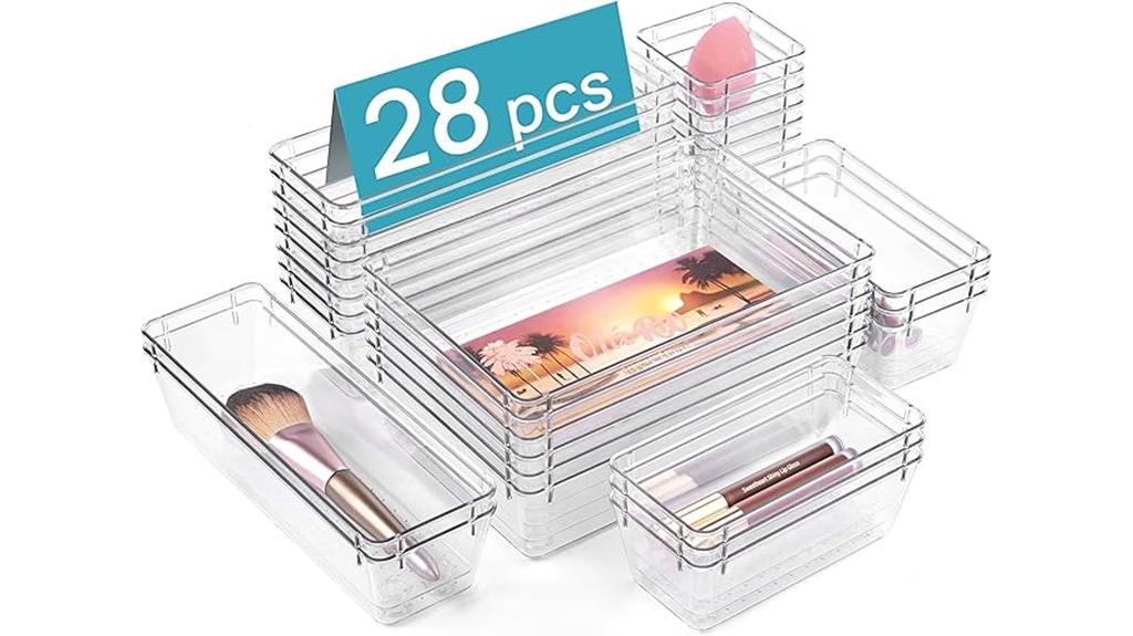 28 piece clear organizer set