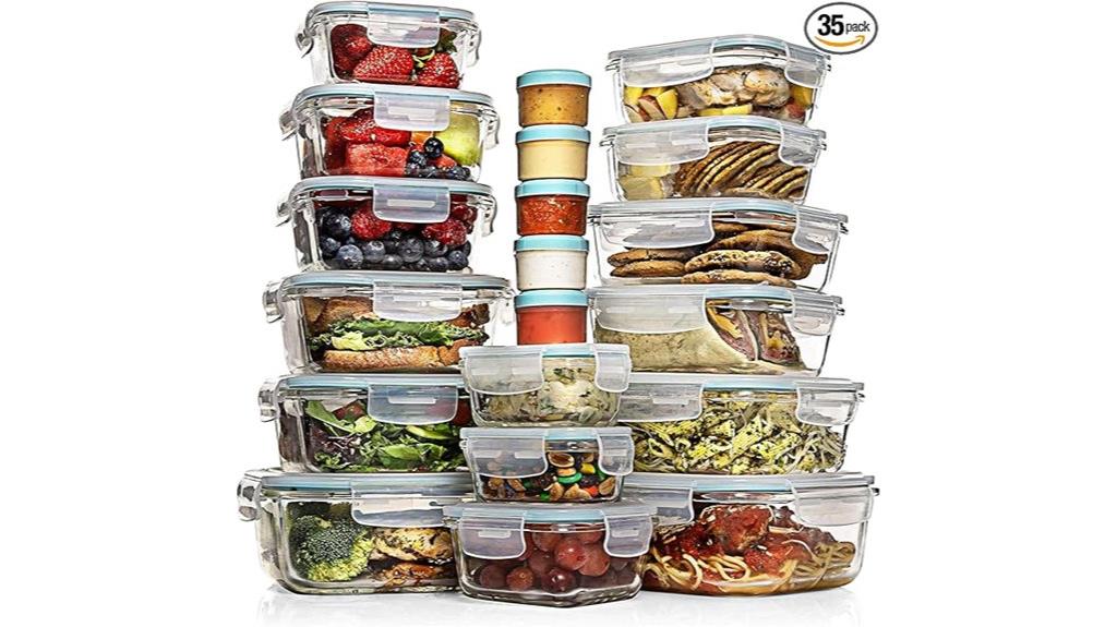 35 piece glass storage set