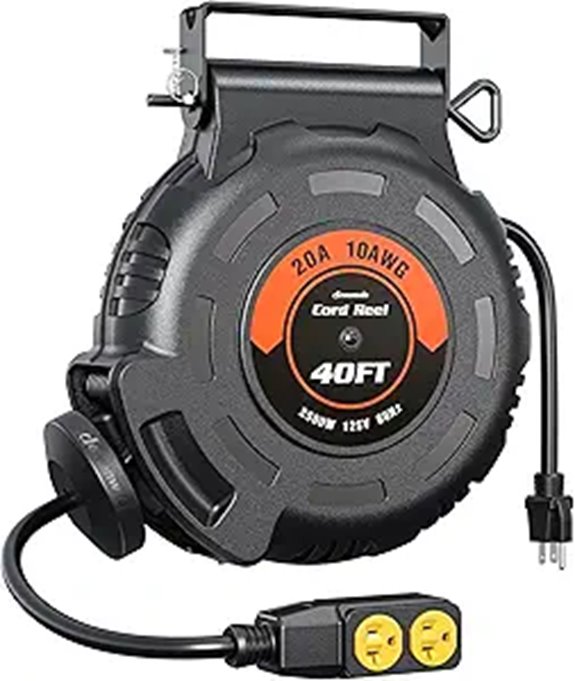 DEWENWILS 40FT Retractable Extension Cord Reel