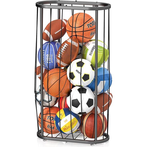 41-Inch Basketball Storage Rack with Wall Mount