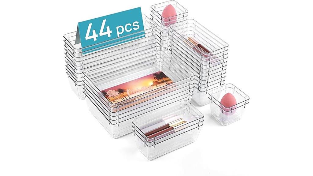 44 piece plastic drawer organizers
