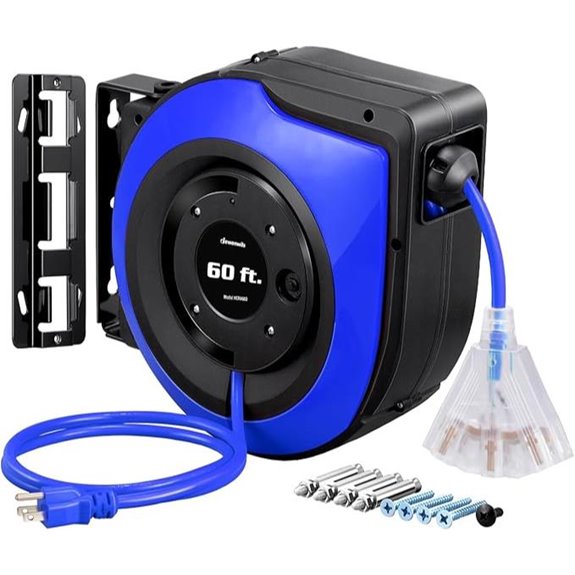 DEWENWILS 60FT Retractable Extension Cord Reel