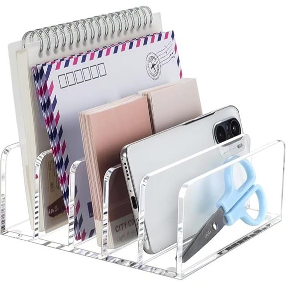 BEYGORM Acrylic Desk Organizer with 5 Compartments