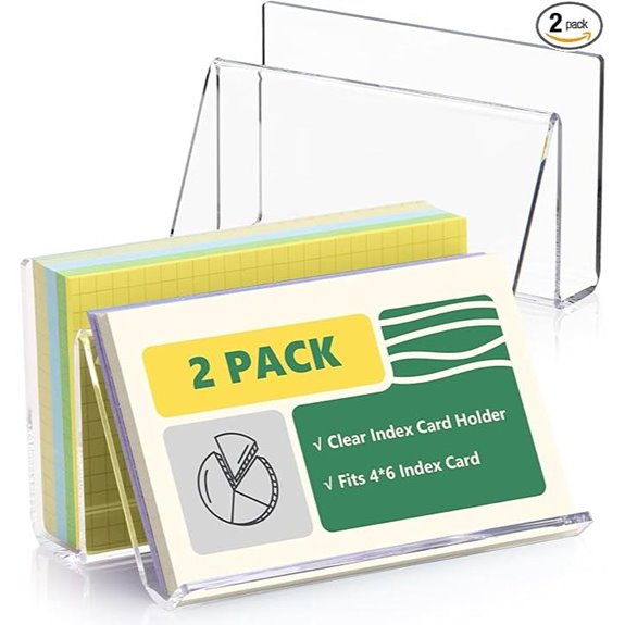 2 Pack Acrylic Index Card Display Stands