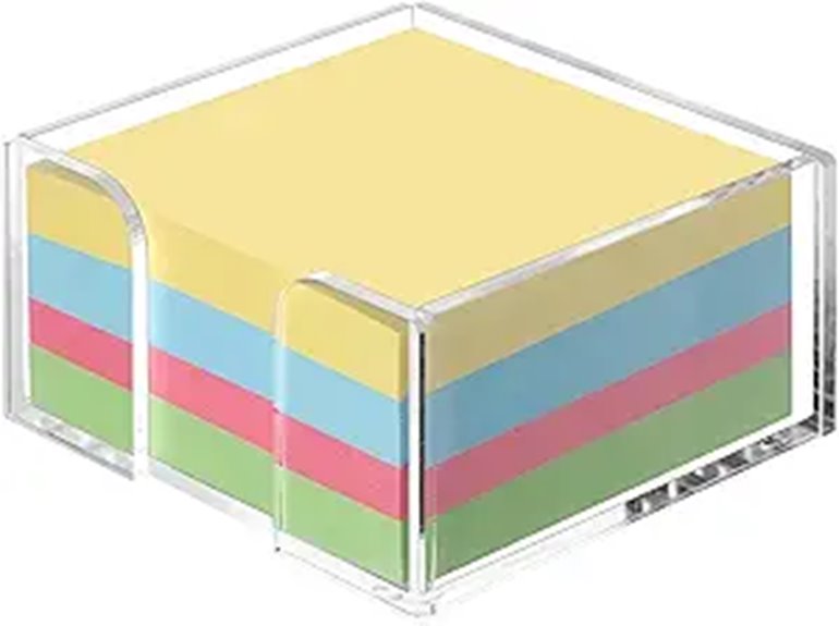 Acrylic Sticky Note Holder 3x3 Dispenser Desk Organizer