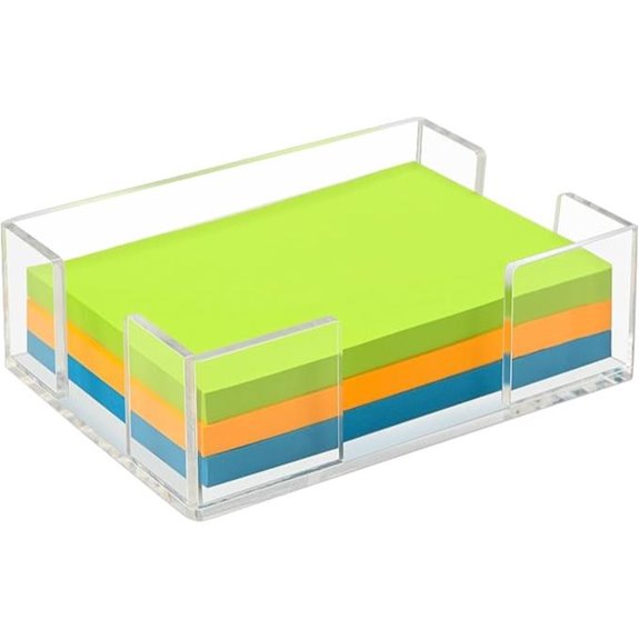 Acrylic Sticky Note Dispenser with Triple Openings