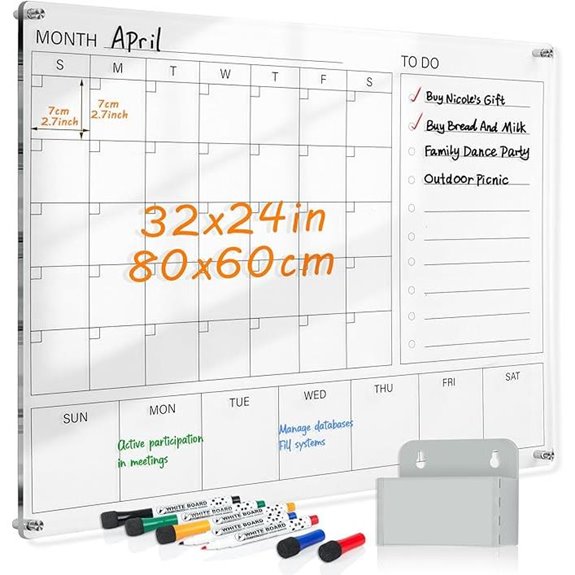 MAKELLO Wall Acrylic Calendar 32x24 Whiteboard