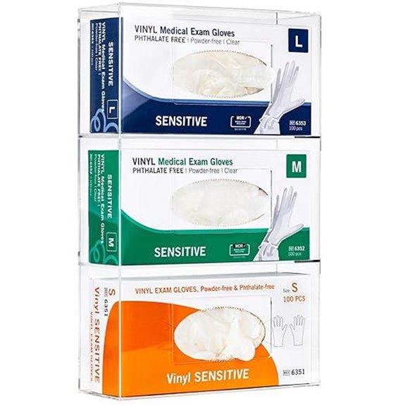 Wall-Mounted Clear Acrylic Glove Dispenser Organizer