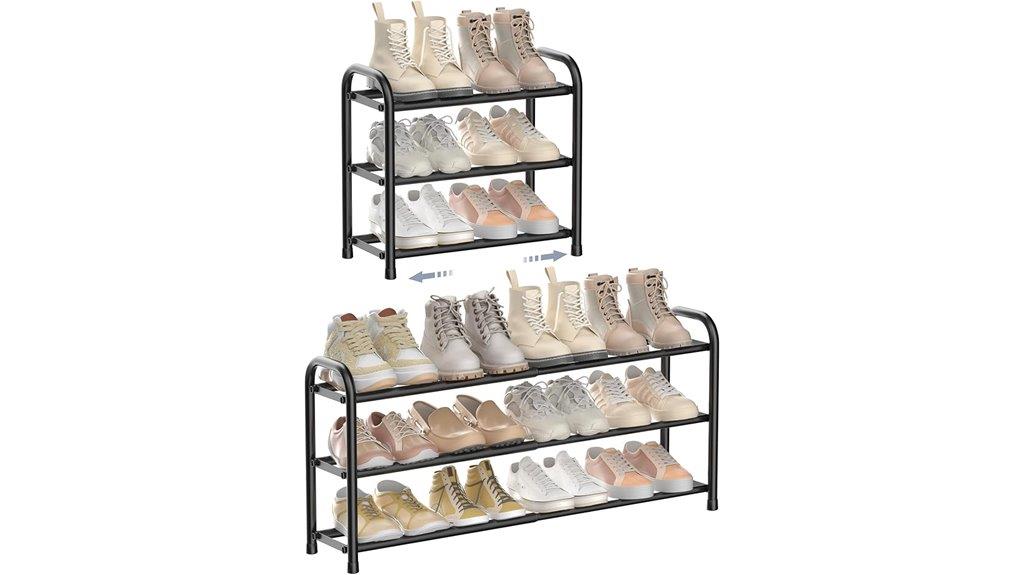 adjustable 3 tier shoe organizer