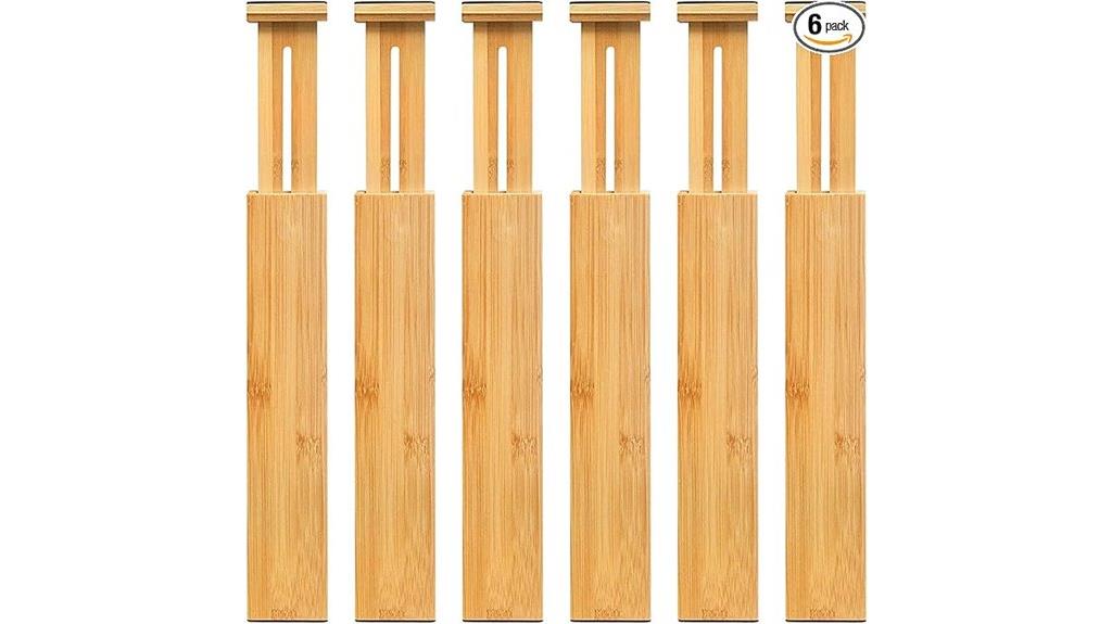 adjustable bamboo drawer organizers