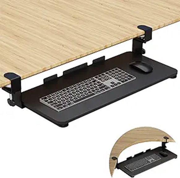 WALI Keyboard Tray for Under Desk Adjustable Black