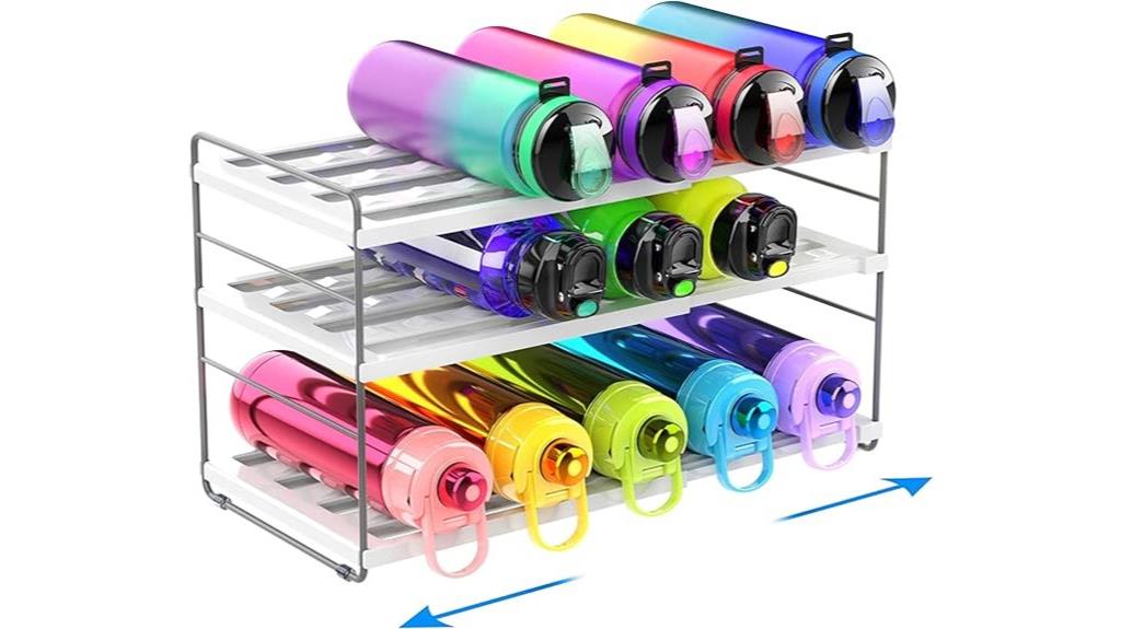 adjustable cabinet water bottle organizer
