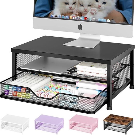 OPNICE Monitor Stand Riser with Drawer and Organizer