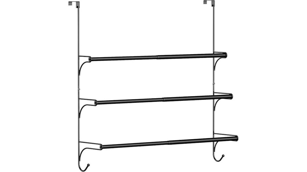 adjustable door towel rack