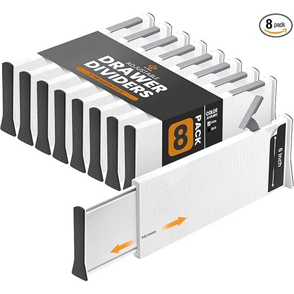RAPTUROUS Adjustable Deep Drawer Dividers (8-Pack)