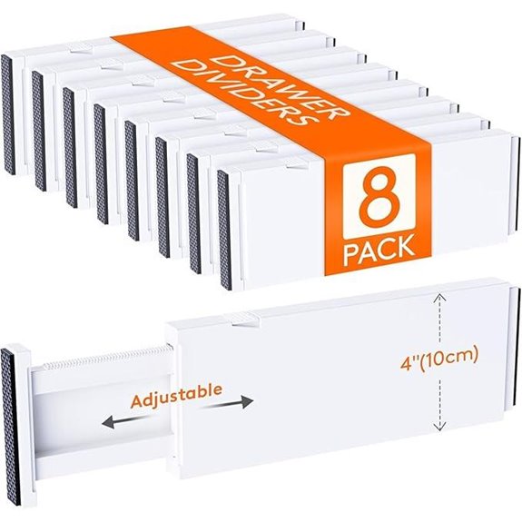 Lifewit 8 Pack Adjustable Drawer Dividers