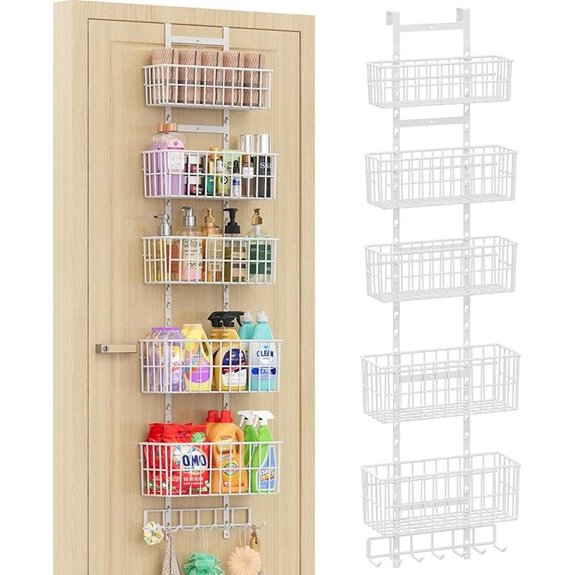 Adjustable Over-the-Door Metal Organizer with Baskets