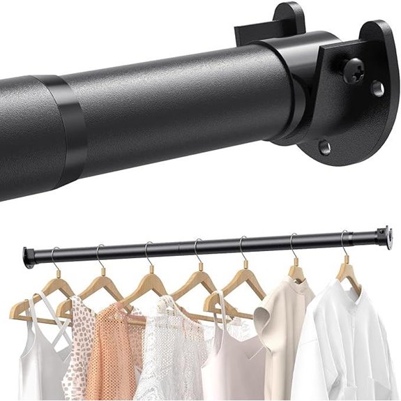 Adjustable Metal Closet Rod for Hanging Clothes