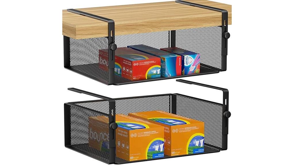 adjustable under shelf organizer