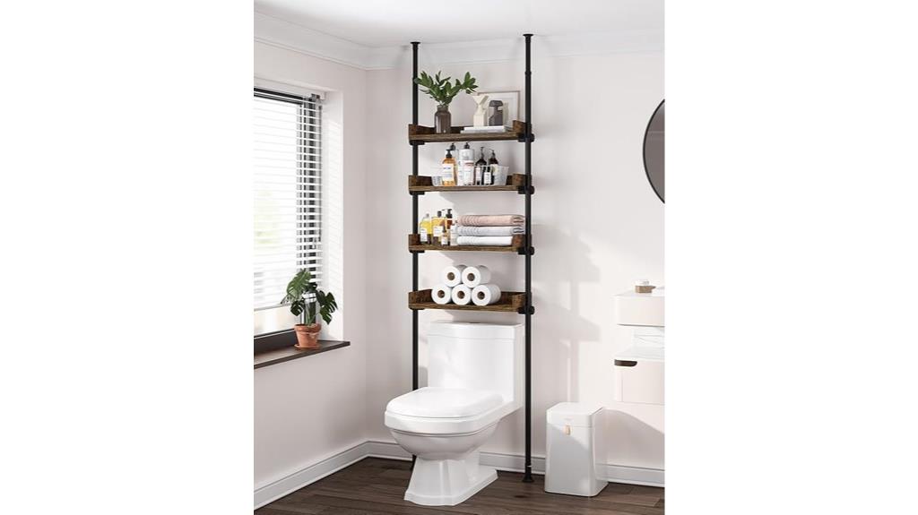 adjustable wooden bathroom shelves