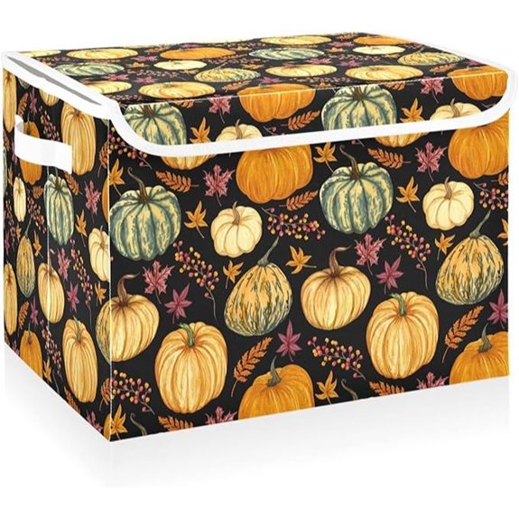 CaTaKu Fall Leaves Storage Bins with Lids