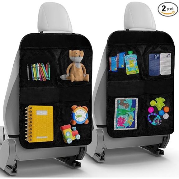 2 Pack Back Seat Kick Mats & Organizer