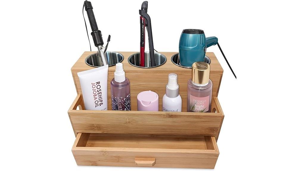 bamboo hair tool organizer