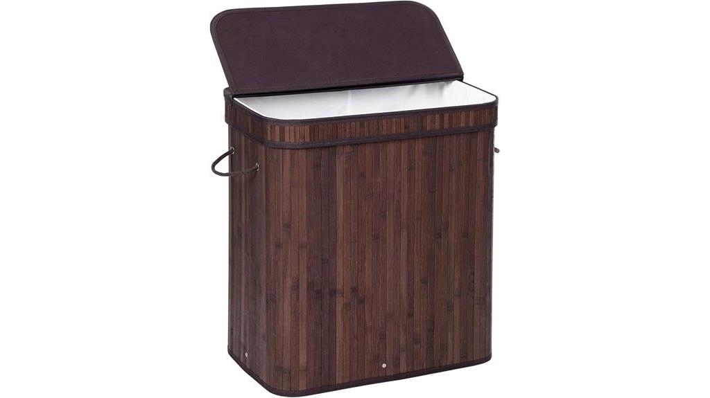 bamboo laundry hamper with lid