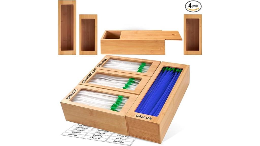 bamboo plastic bag organizer