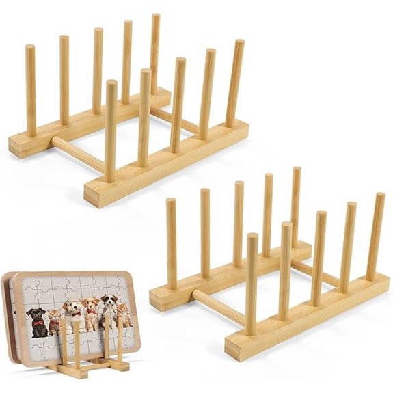 2 Pack Bamboo Puzzle Organizer for Kids Room