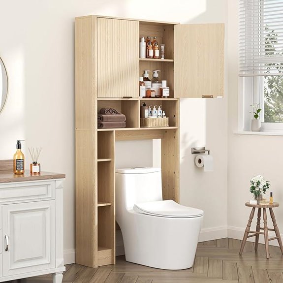 Over-the-Toilet Storage Cabinet with Fluted Door