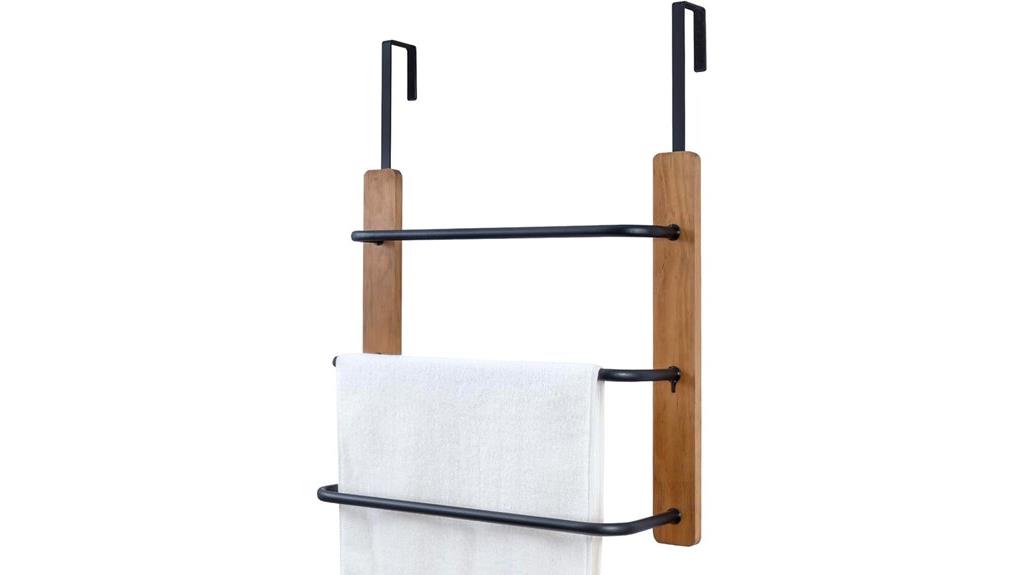 bathroom towel rack door