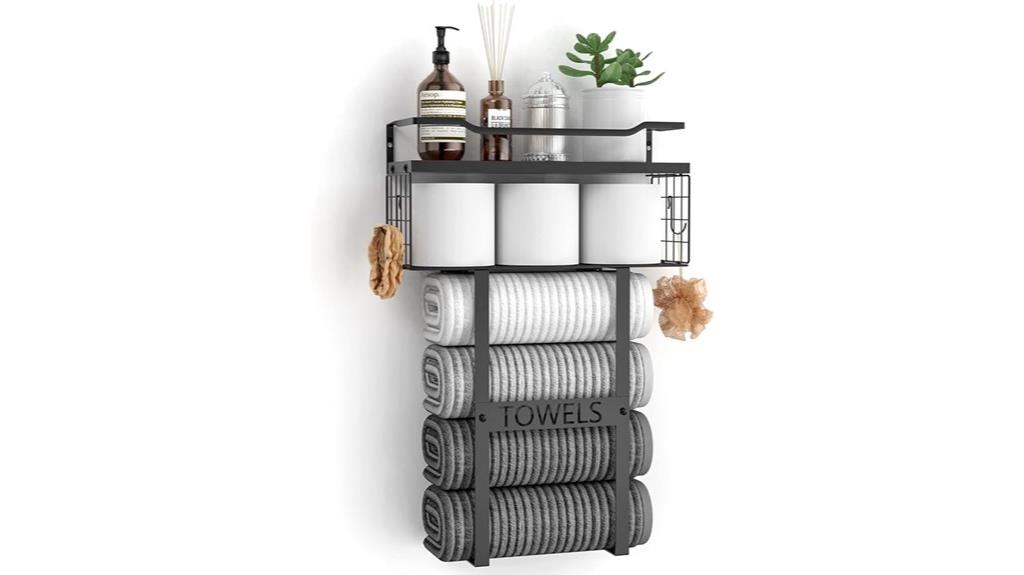 bathroom wall towel rack