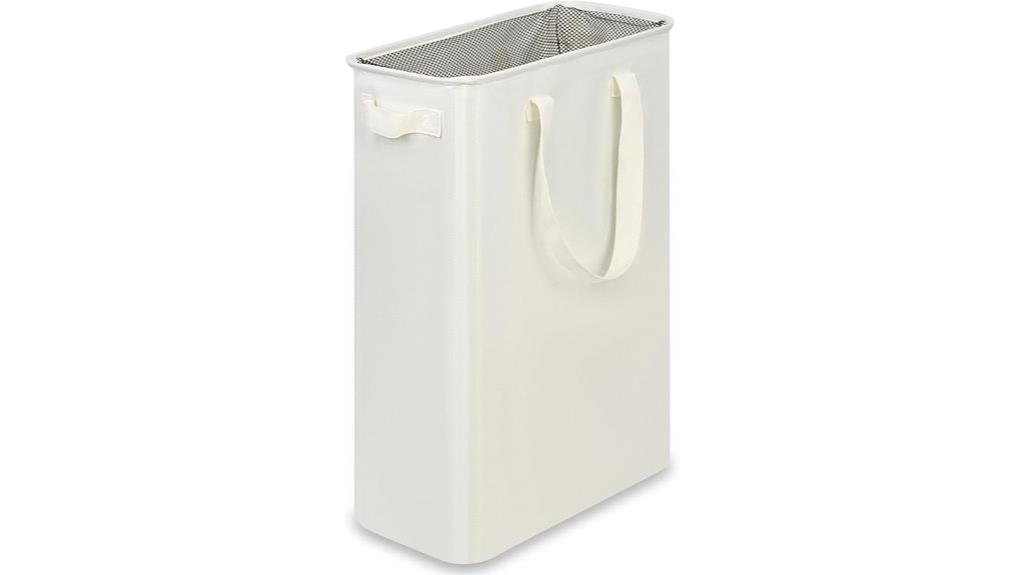 beige collapsible laundry basket