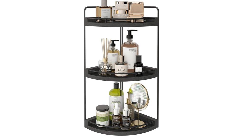 black bathroom counter organizer