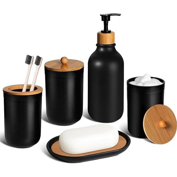 Black Bathroom Accessories Set (5 Pcs)