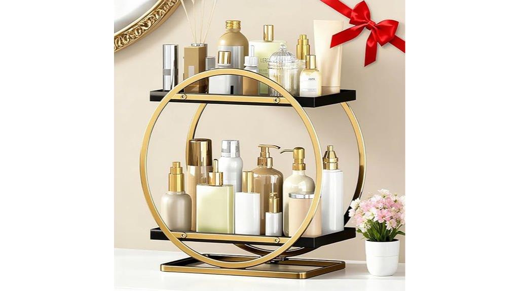 black gold perfume organizer