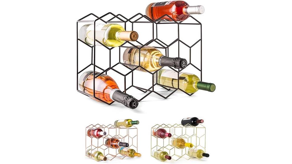 black metal 14 bottle rack