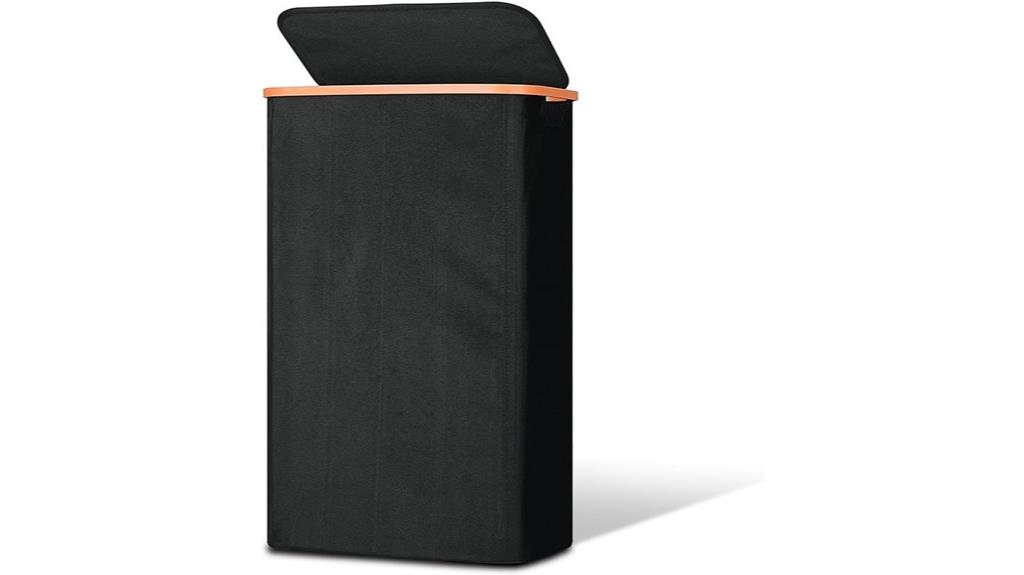 black slim laundry basket