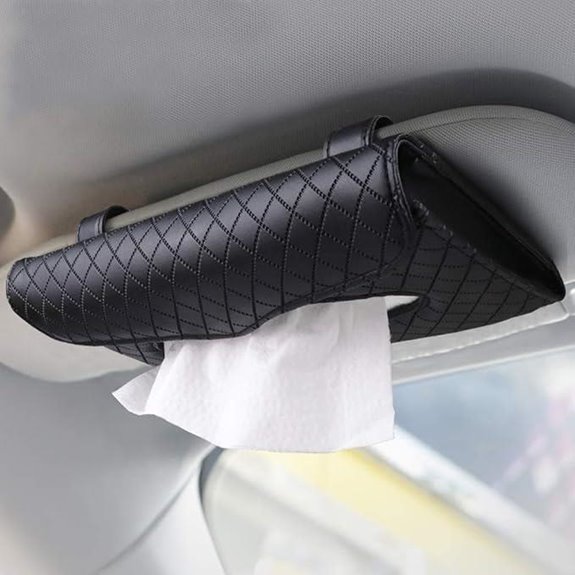 Sun Visor Car Tissue Holder in Black