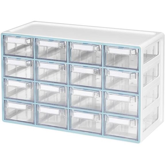 Blue Ginkgo Medium 16-Drawer Organizer for Crafts