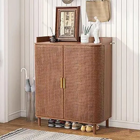 ORRD 5-Tier Boho Wooden Shoe Storage Cabinet