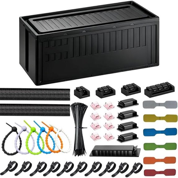 Cable Management Kit with Cord Organizer Box