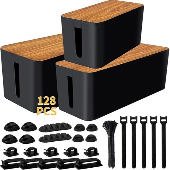 YUANYE Cable Management Box Kit (3-Pack 128PCS)