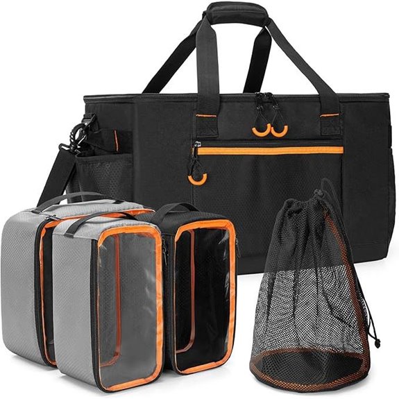 Camping Gear Organizer Set with Mesh Pocket